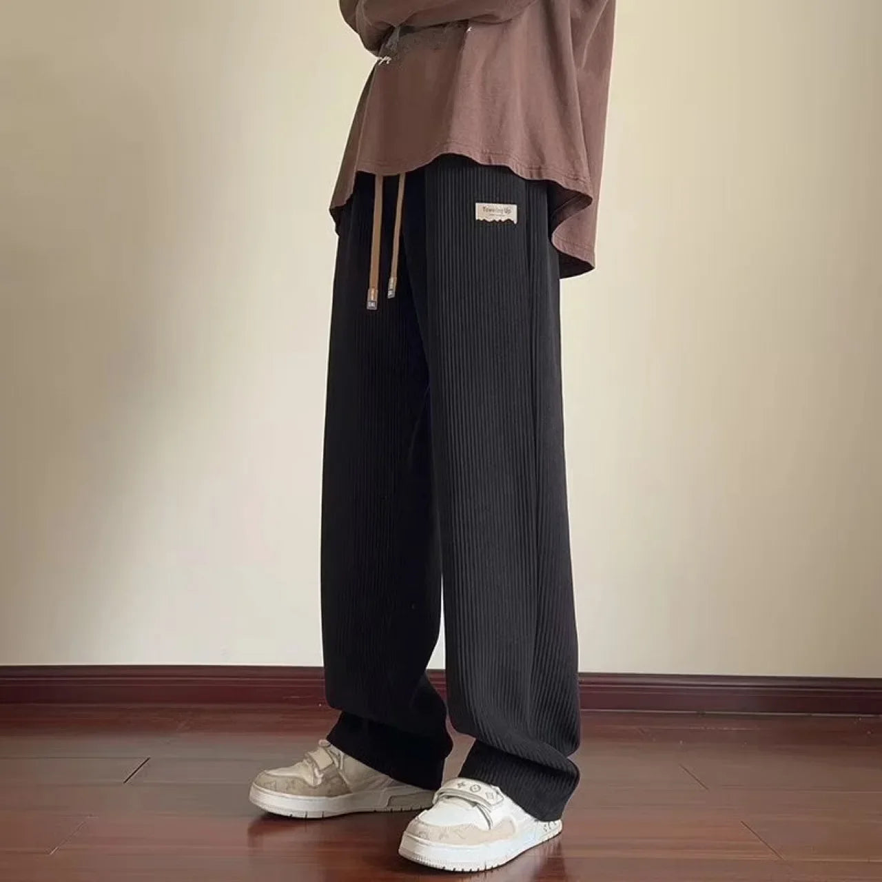 Men’s Corduroy Casual Pants – Loose Straight-Leg Sweatpants, American Fit, Spring/Autumn Essential