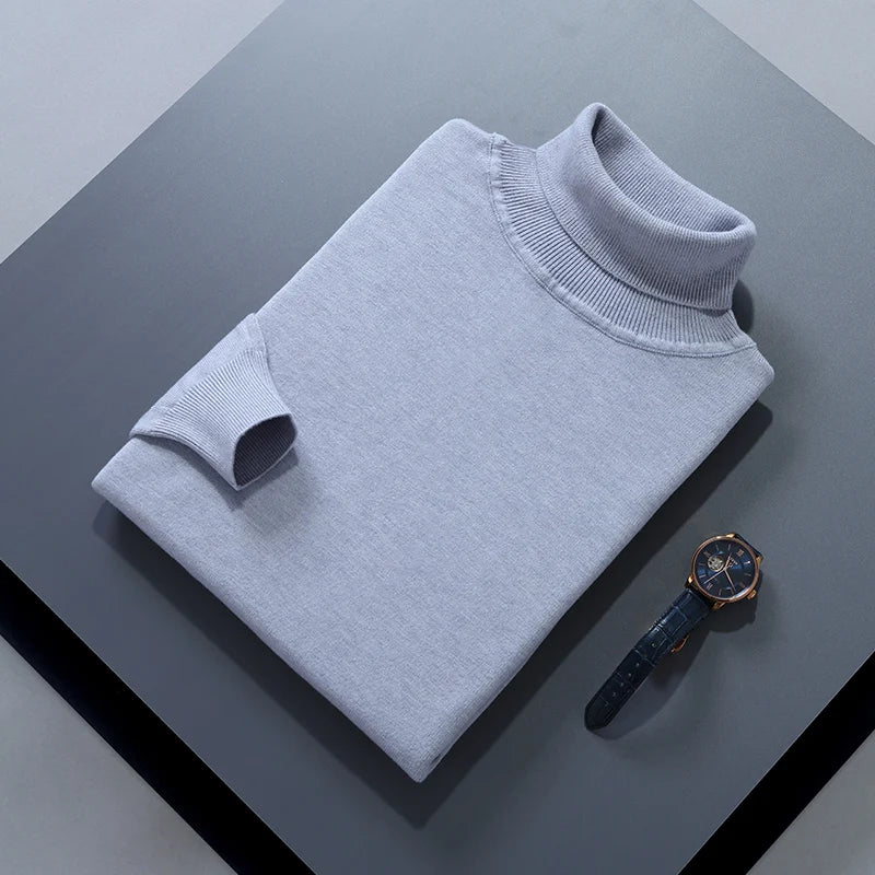 Men’s Cashmere Sweater – Soft, Warm Knitted Jumper with Turtleneck, Autumn/Winter Essential