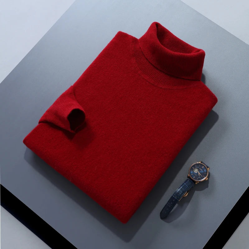 Men’s Cashmere Sweater – Soft, Warm Knitted Jumper with Turtleneck, Autumn/Winter Essential