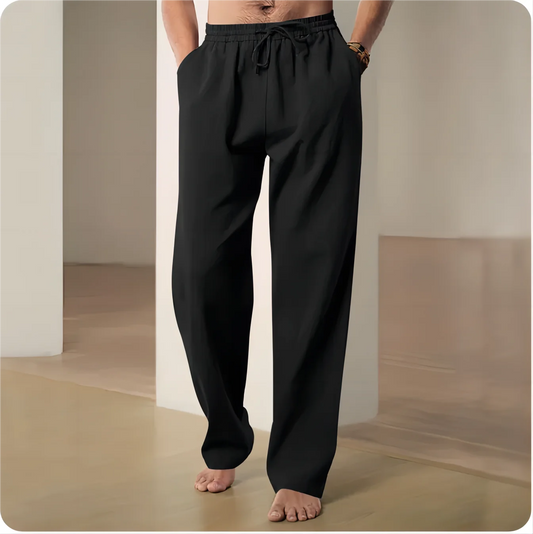 Men’s Cotton Hemp Trousers – Breathable, Comfortable Casual Pants for Spring and Summer, Straight Fit