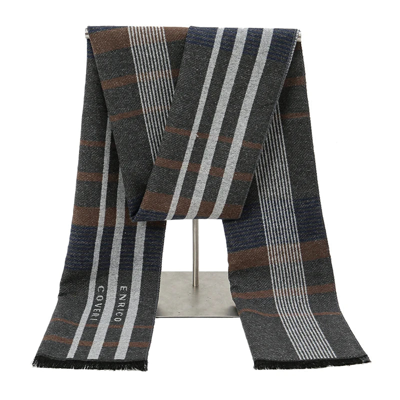 Elegant Men’s Cashmere Scarf – Thick & Cozy for Winter