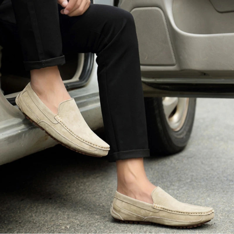 Suede Leather Loafers – Handmade Luxury Slip-On Shoes