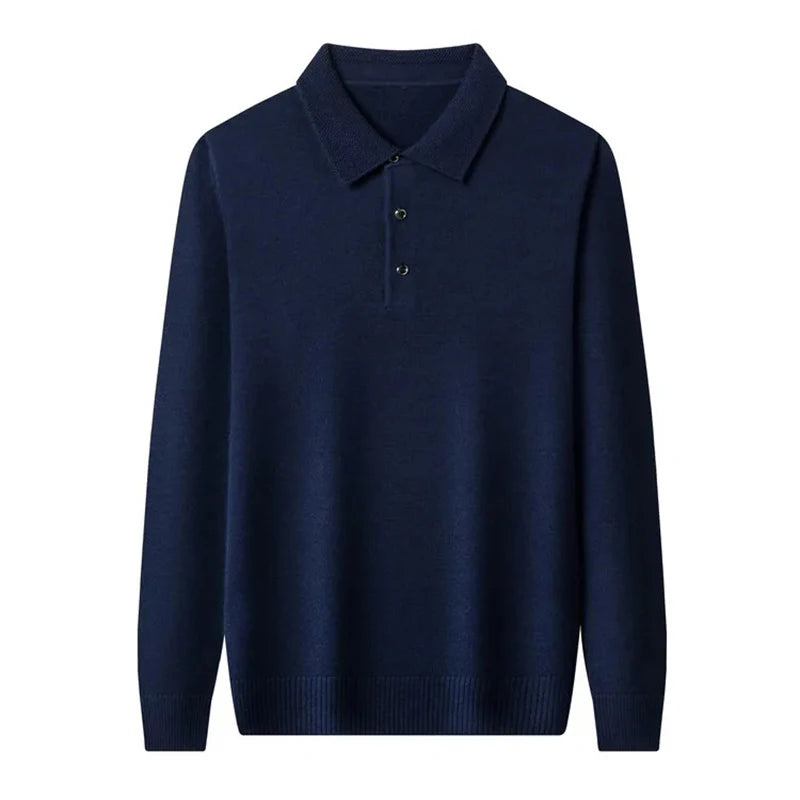 Classic Cashmere Sweater — Polo Neck, Refined Fit