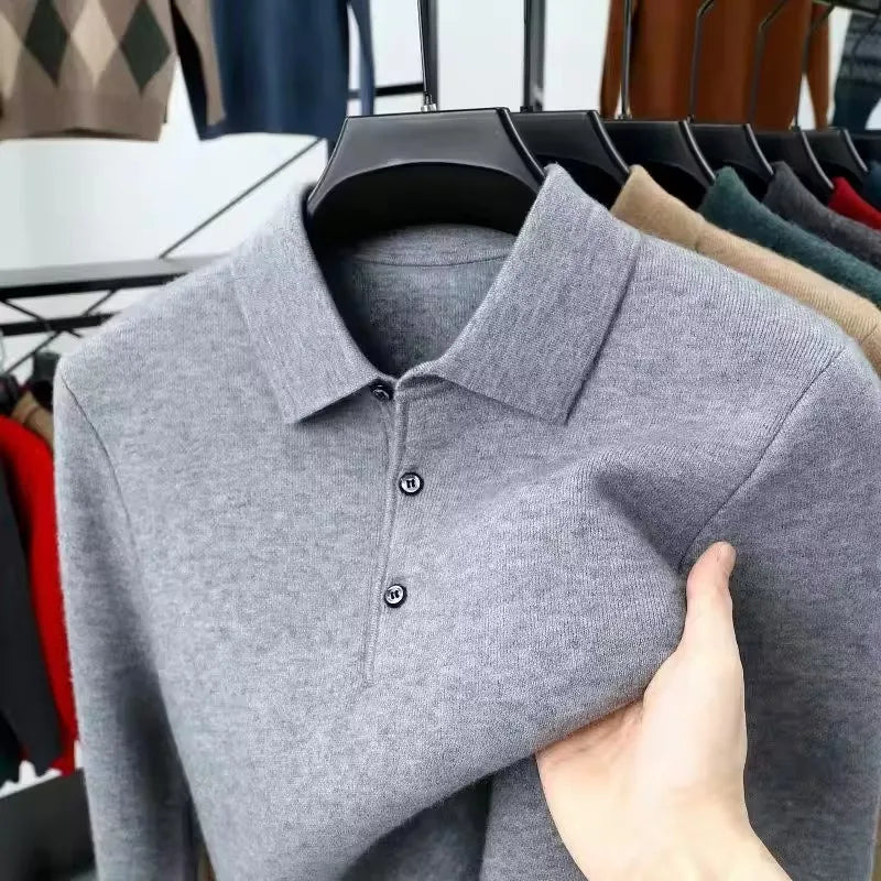 Classic Cashmere Sweater — Polo Neck, Refined Fit