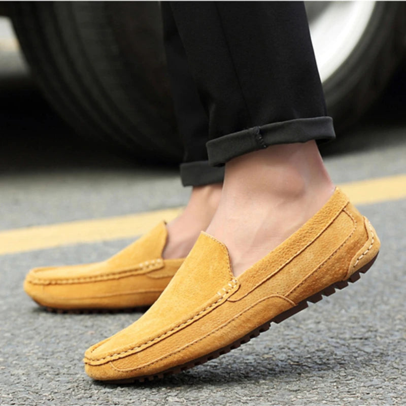 Suede Leather Loafers – Handmade Luxury Slip-On Shoes