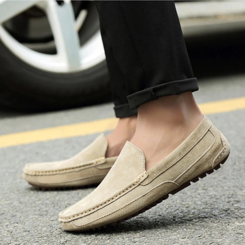 Suede Leather Loafers – Handmade Luxury Slip-On Shoes