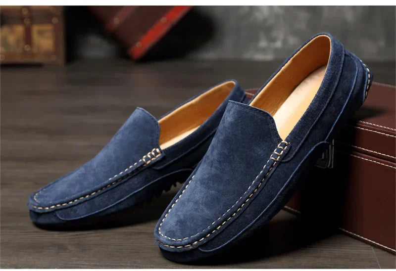 Suede Leather Loafers – Handmade Luxury Slip-On Shoes