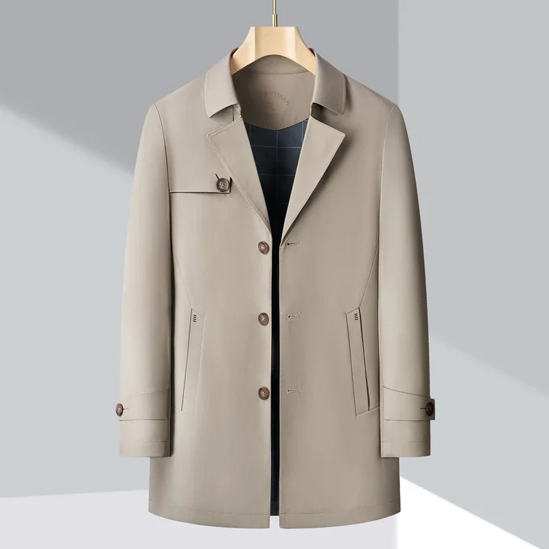 Men’s Autumn Trench Coat – Slim Fit Business & Casual Windbreaker