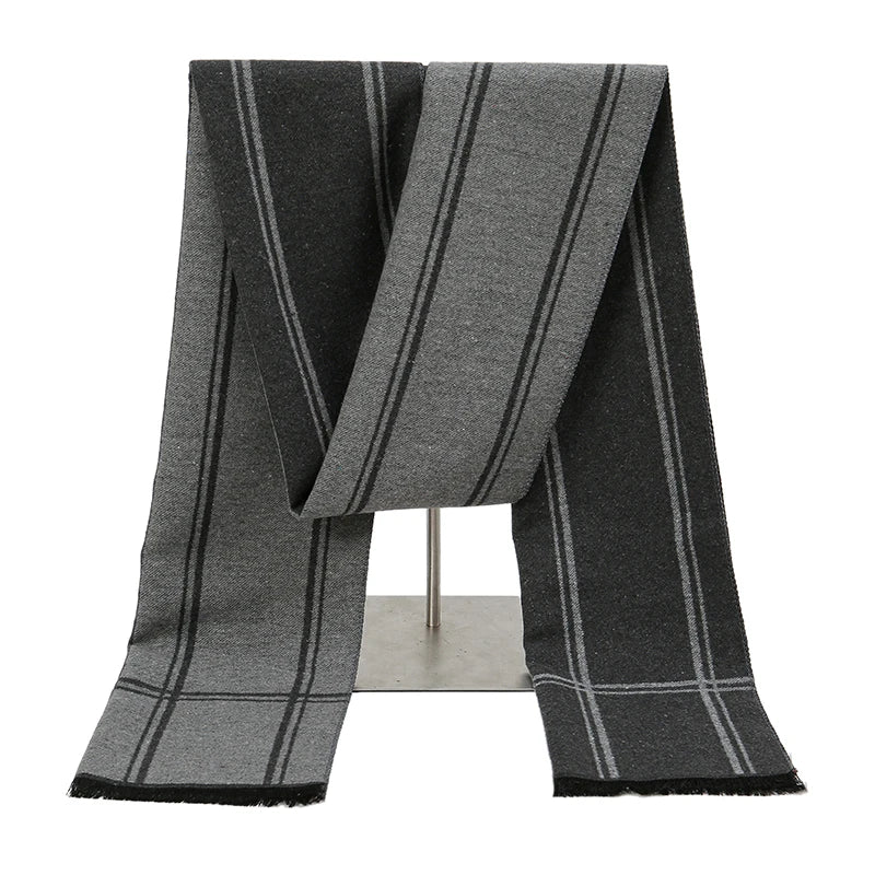 Elegant Men’s Cashmere Scarf – Thick & Cozy for Winter