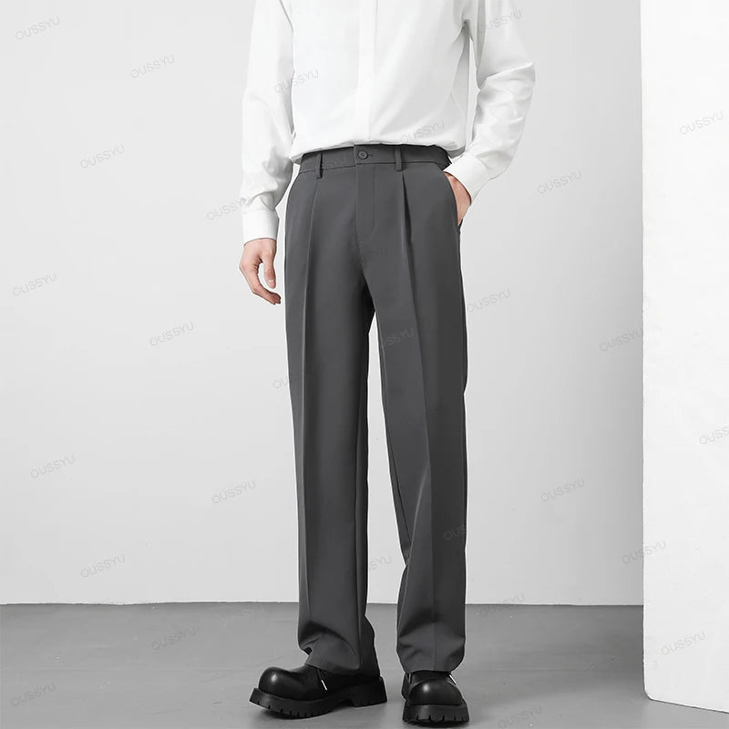 Elegant Linen-Blend Casual Trousers – Elastic Waist, Timeless Fit