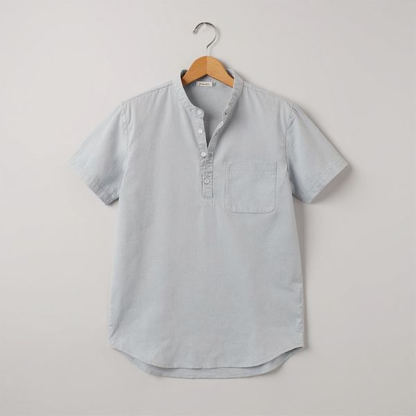 Men’s Cotton Linen Short Sleeve Shirt – Solid Color, Casual, Breathable Summer