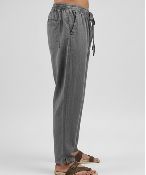 Men’s Linen Blend Wide-Leg Trousers – Summer & Autumn Essential