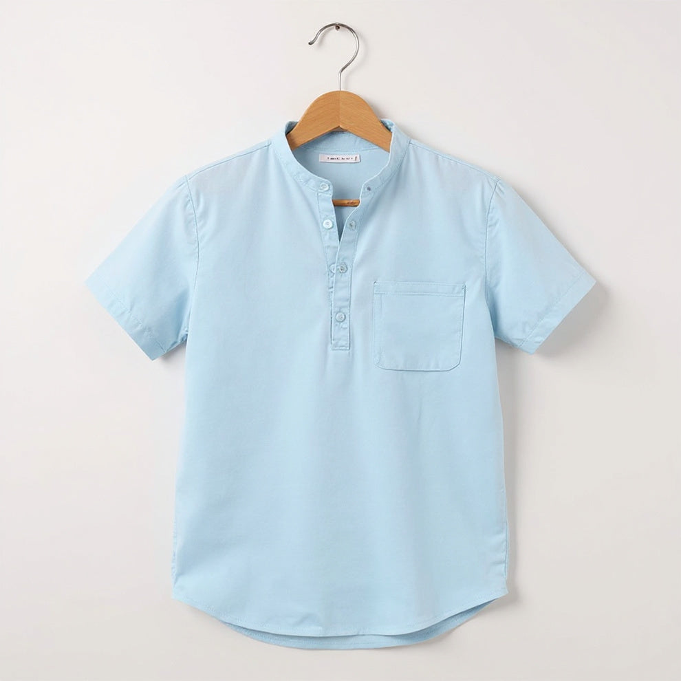 Men’s Cotton Linen Short Sleeve Shirt – Solid Color, Casual, Breathable Summer