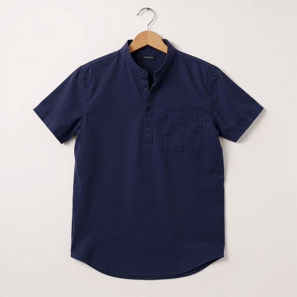 Men’s Cotton Linen Short Sleeve Shirt – Solid Color, Casual, Breathable Summer